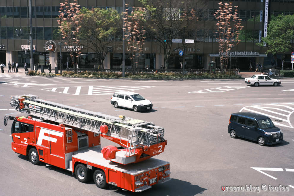 消防車をクラシックネガで撮ったらノスタルジーになった。