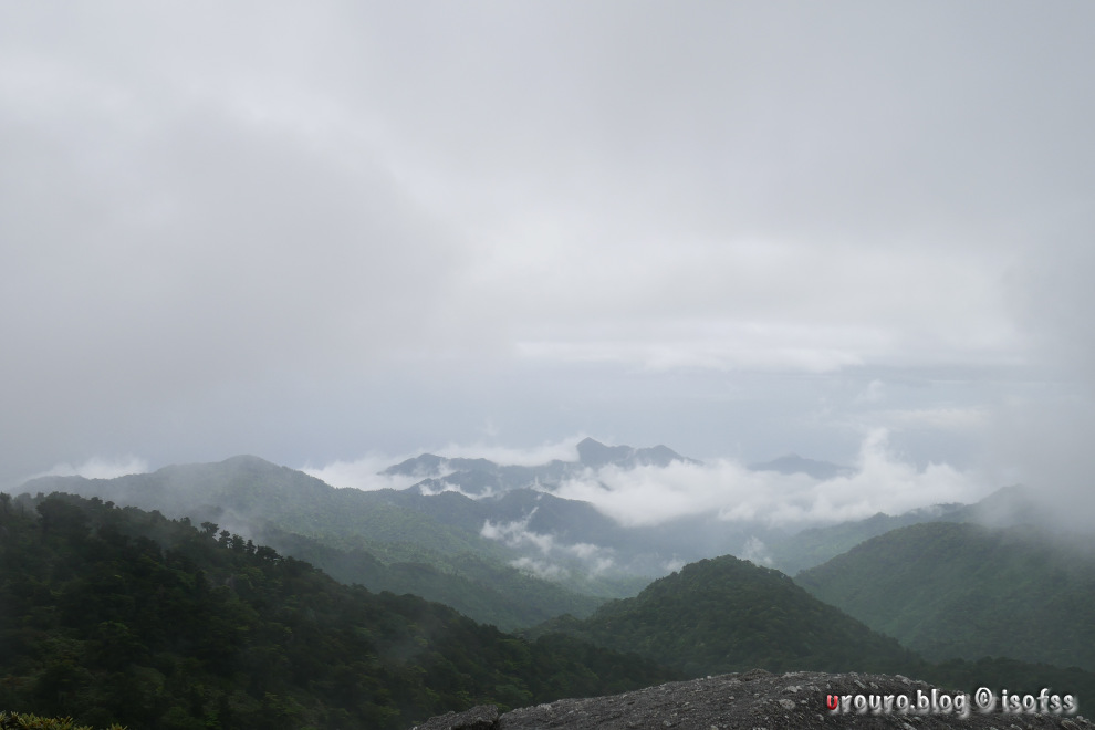 宮之浦岳を降り始めると小雨になった。