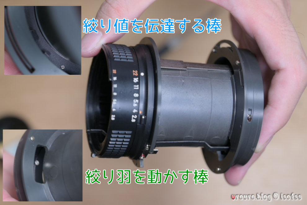 AF-S NIKKOR 80-200mm F2.8 D分解清掃手順07、絞り機構の説明。