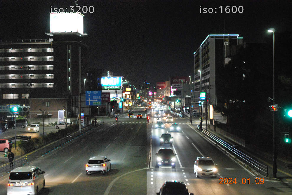 Nikon D60のISO感度テスト・(左)拡張3200・(右)ISO1600