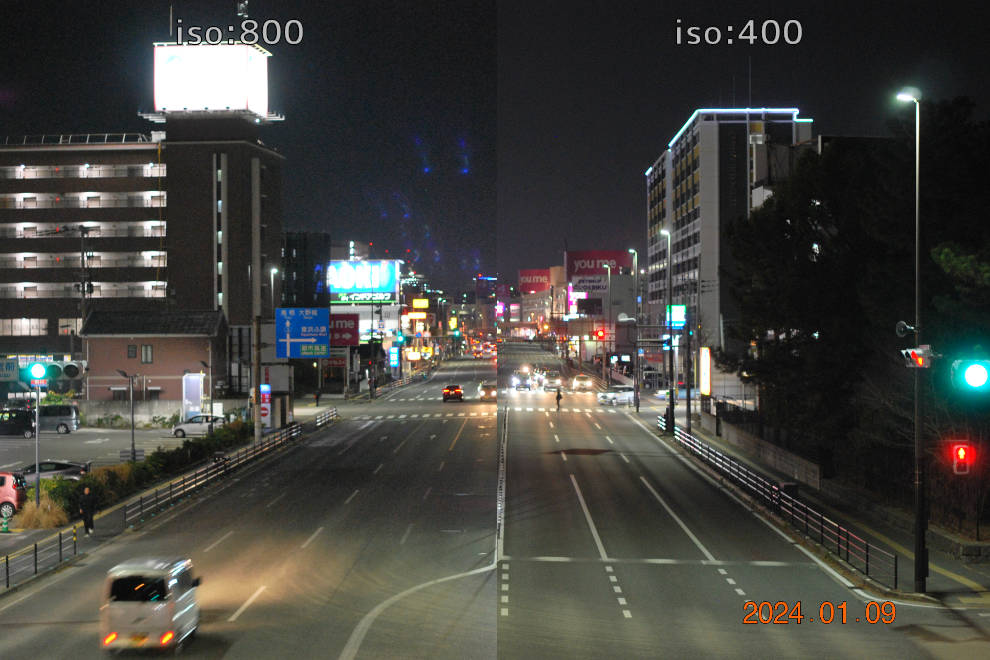 Nikon D60のISO感度テスト・(左)ISO800・(右)ISO400