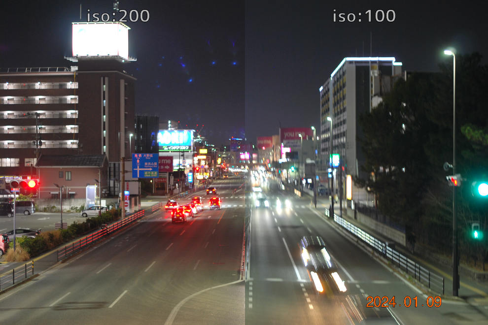 Nikon D60のISO感度テスト・(左)ISO200・(右)ISO100