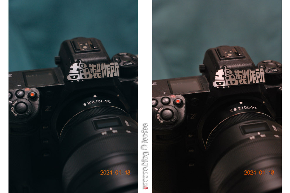 Nikon D60のオートホワイトバランスは結構転ぶ。右が撮って出し。左はJPEGを調整。