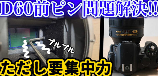 Nikon D60の前ピン問題が解決したので記録を残しておきます。