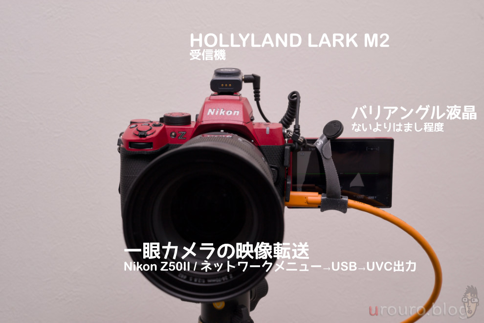 実は、ワイヤレスマイクを一眼カメラ(Nikon Z50II)に繋いだ状態でUSB出力することで映像と音声を同時に送信することができることが判明。マジかよ！？