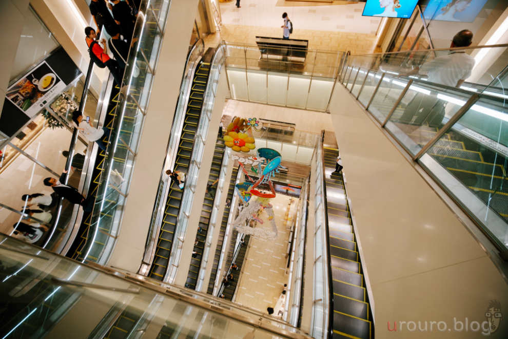 7Artiasns 10mm F3.5をZfに装着して街スナップ。大型ショッピングモールの螺旋エレベーターを撮影。